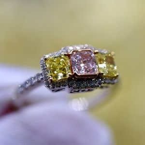 2.10 Carat Platinum 3 Diamond Ring
